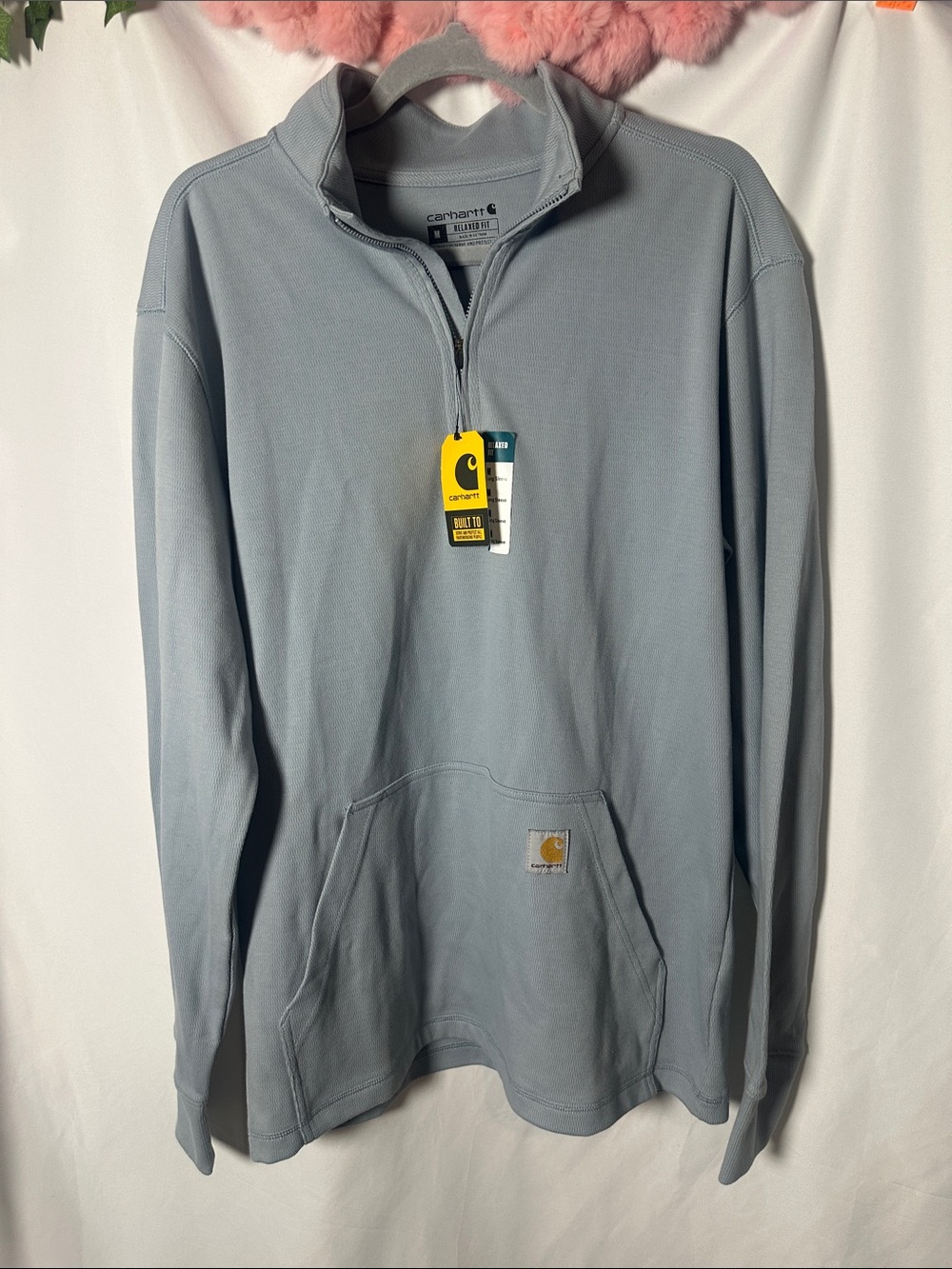 Carhartt Men’s Light Blue Zip-Up Pullover